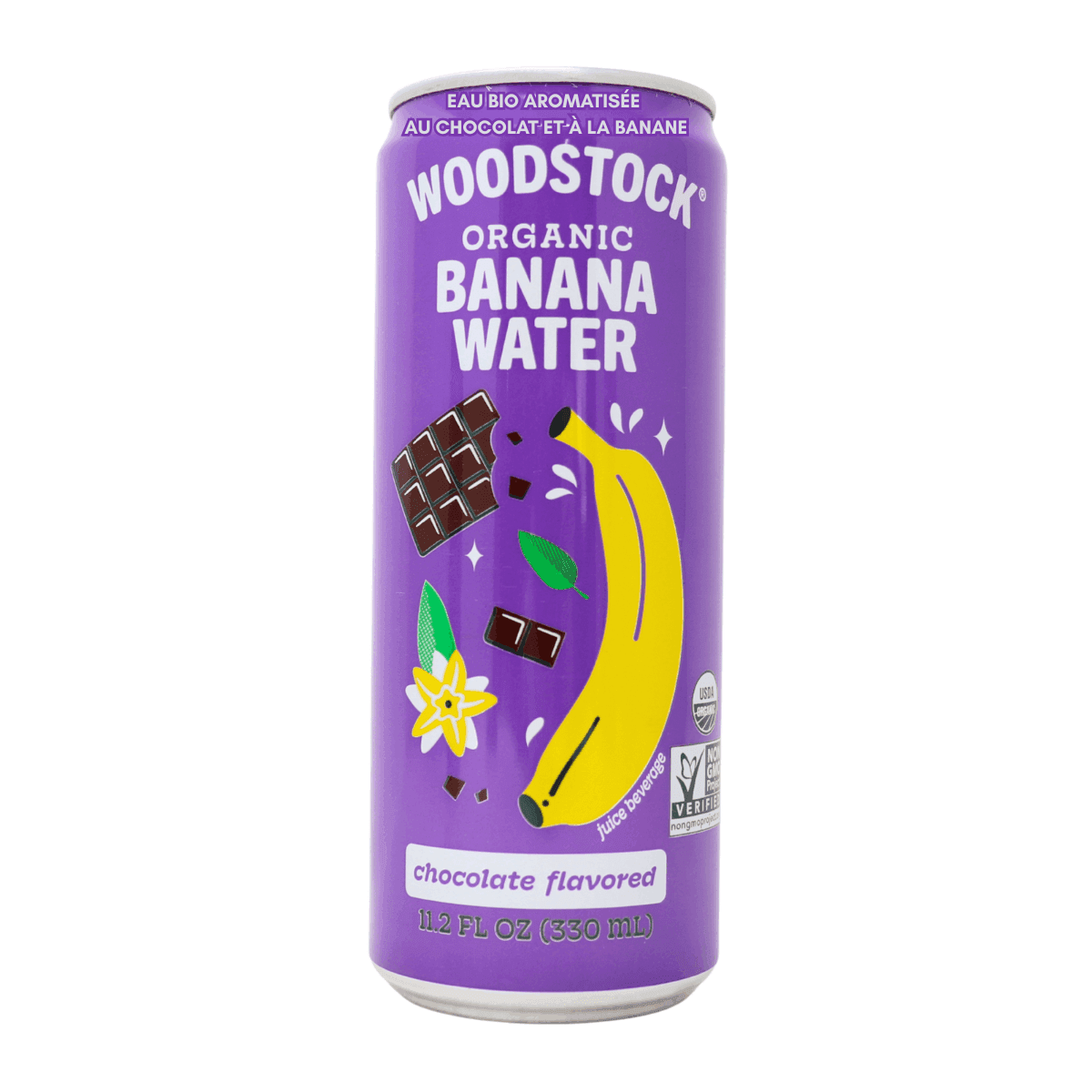 Woodstock Organic Banana Water Chocolate Flavoured, 330 mL