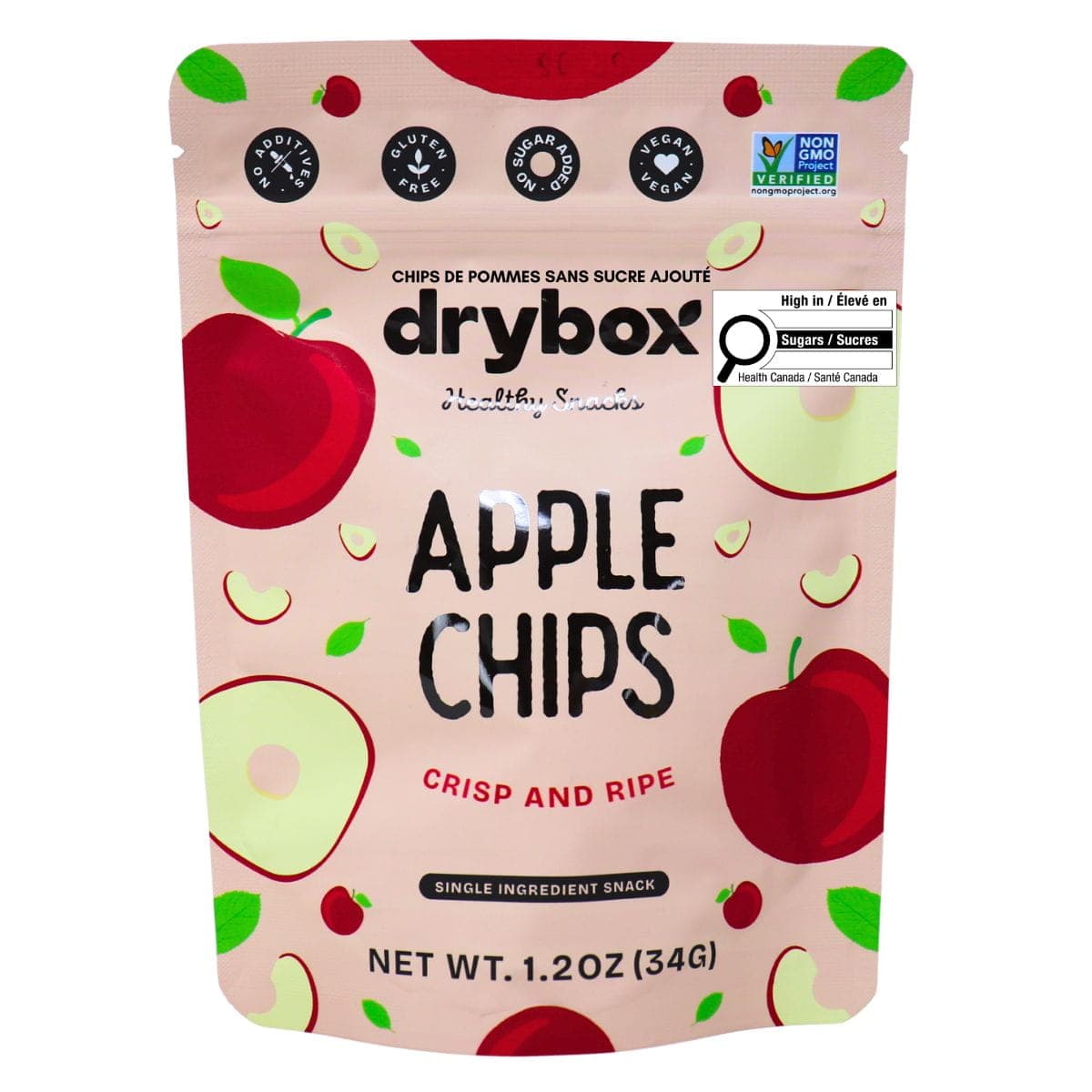 Drybox No Sugar Added Apple Chips, 34g