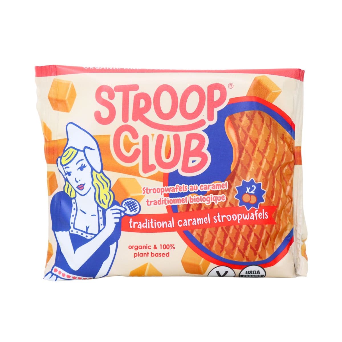 Stroop Club Organic Traditional Caramel Stroopwafels, 60g
