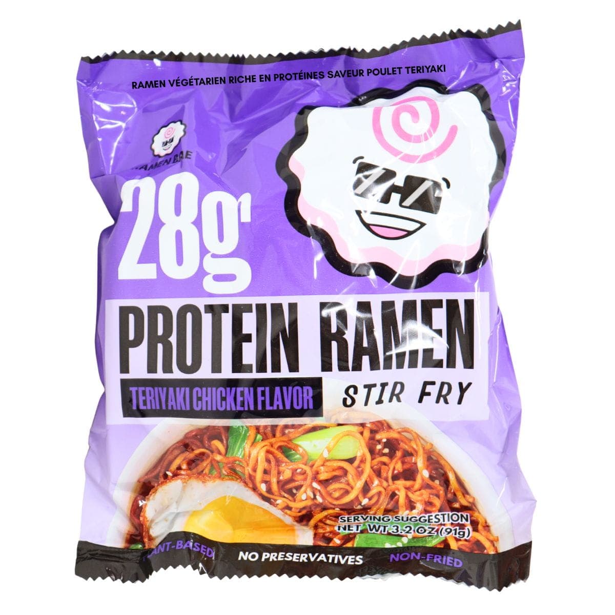 Ramen Bae Plant-Based High-Protein Ramen Stir Fry Teriyaki Chicken, 91g