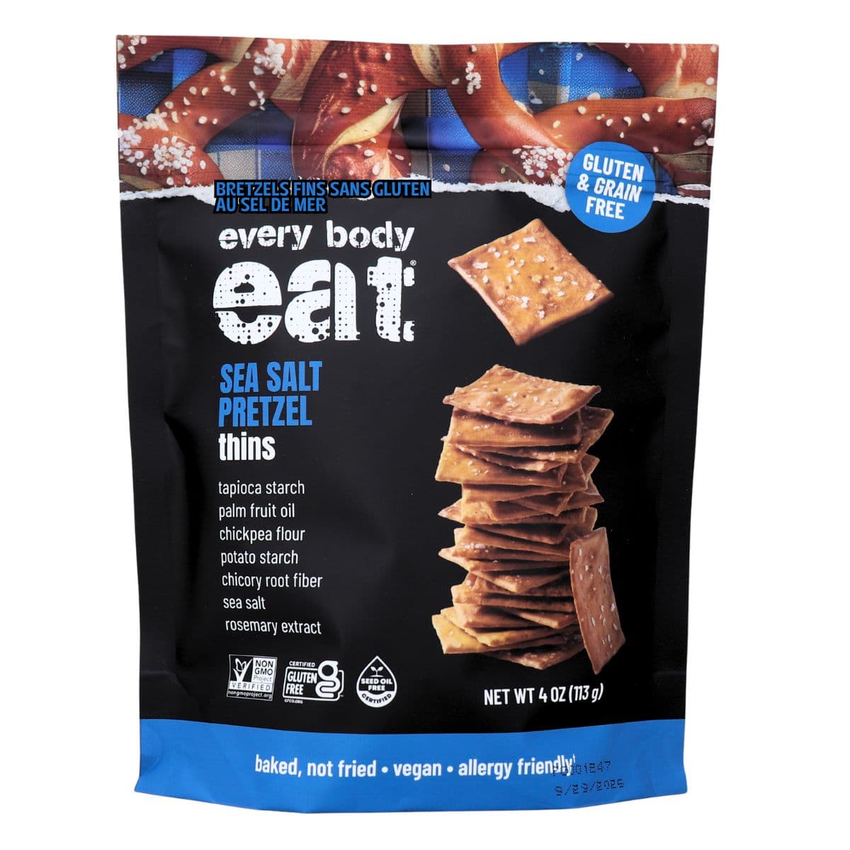 Every Body Eat Gluten-Free Sea Salt Pretzel Thins, 113g
