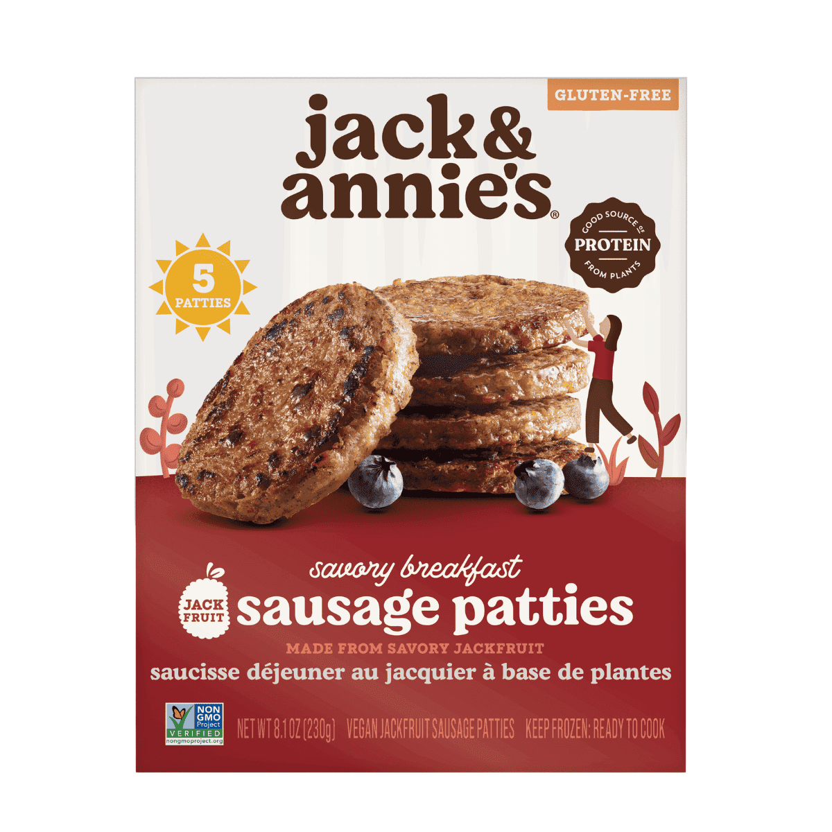 Jack & Annie’s Plant-Based Jackfruit Breakfast Sausage Patties, 230g