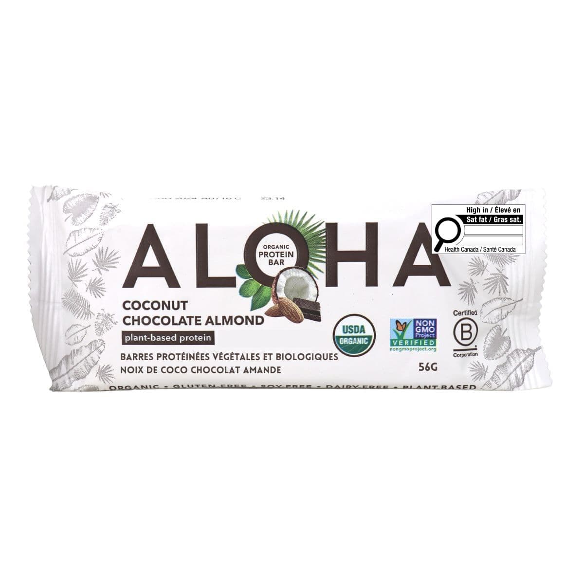 ALOHA Organic Plant-Based Protein Bar Coconut Chocolate Almond, 56g