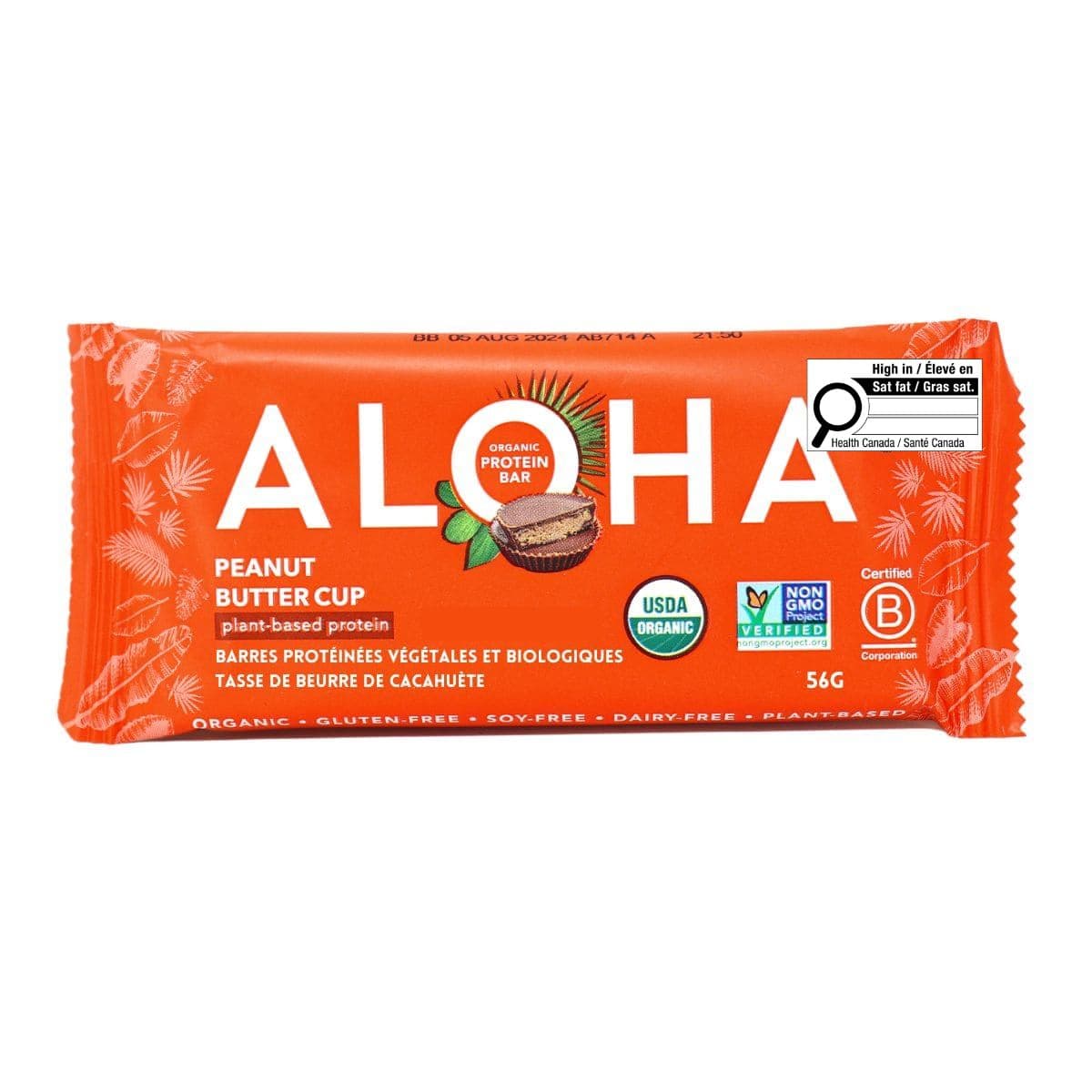 ALOHA Organic Plant-Based Protein Bar Peanut Butter Cup, 56g