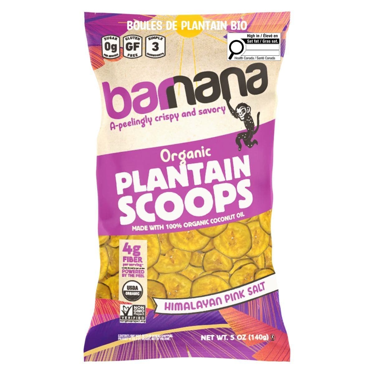 Barnana Organic Plantain Scoops Himalayan Pink Salt, 140g