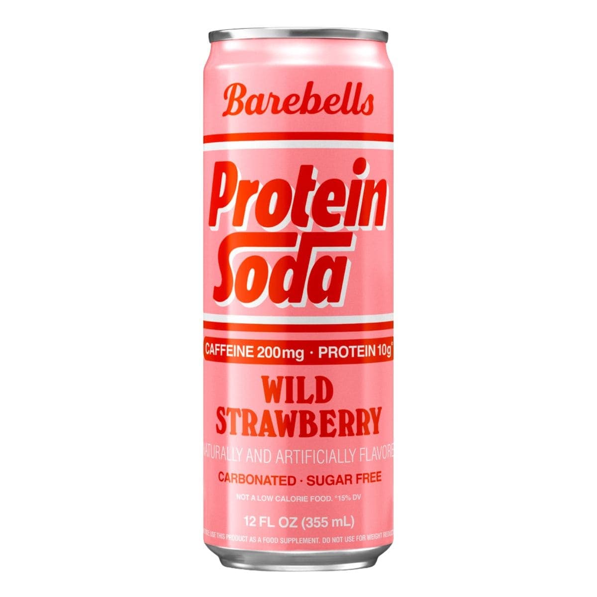Barebells Caffeinated Protein Soda Wild Strawberry, 355mL