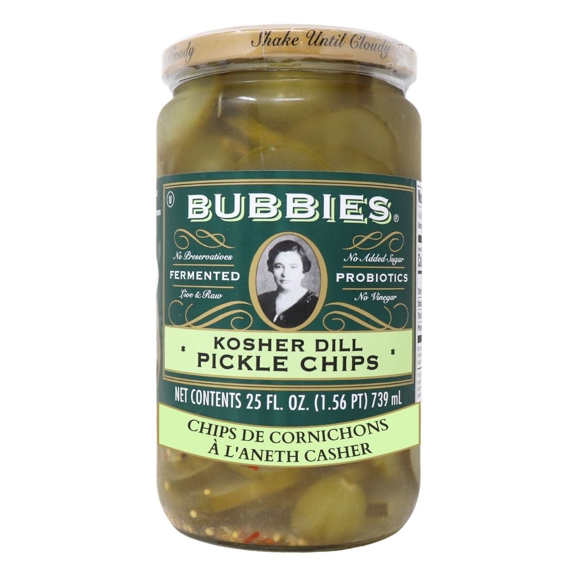 Bubbies Kosher Dill Pickle Chips, 739mL