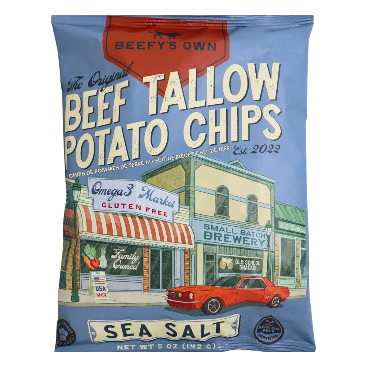 Beefy’s Own Beef Tallow Potato Chips Sea Salt, 142 g