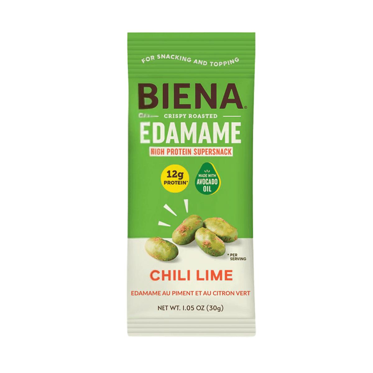Biena High-Protein Edamame Supersnack Chili Lime, 30g