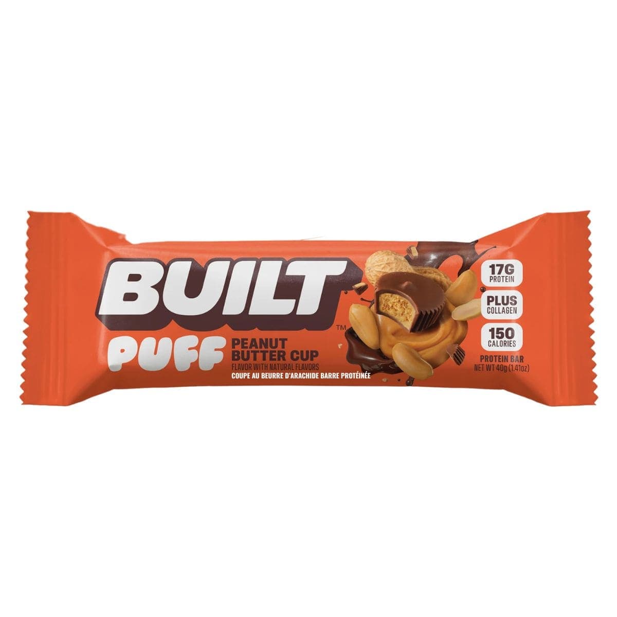 Built Bar Puffs Protein Bar Peanut Butter Cup, 40 g
