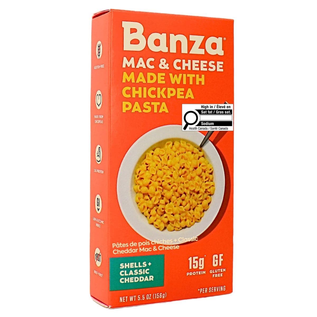 Banza Chickpea Pasta Shells + Classic Cheddar Mac & Cheese, 156g