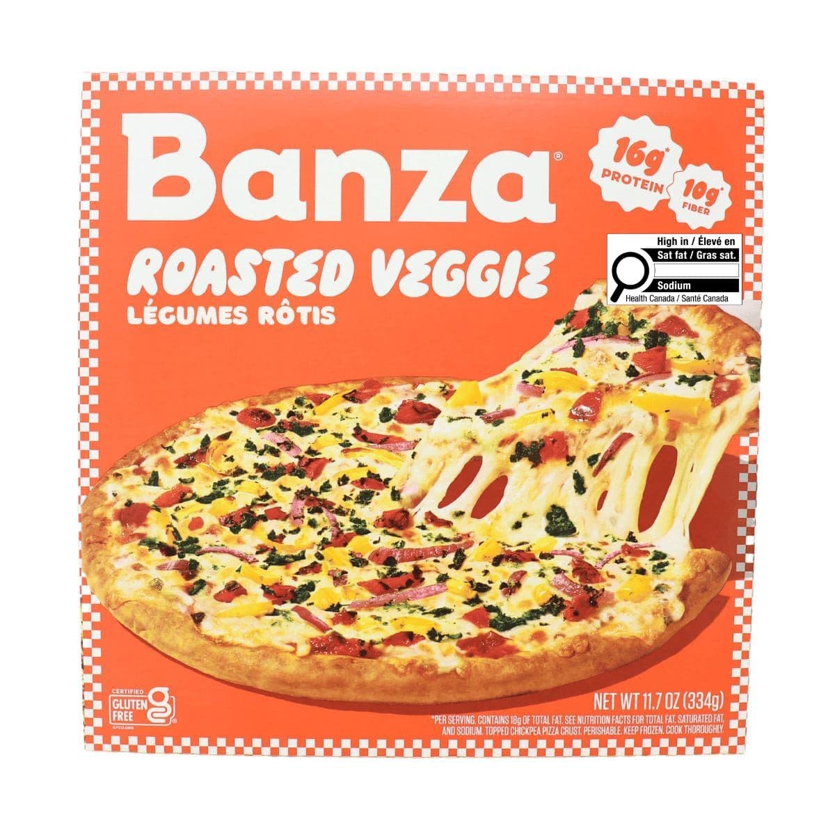 Banza Gluten-Free Chickpea Pizza Roasted Veggie, 334g