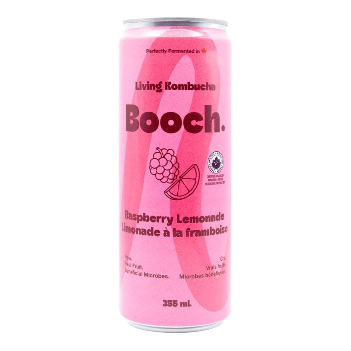 Booch Organic Living Kombucha Raspberry Lemonade, 355 mL