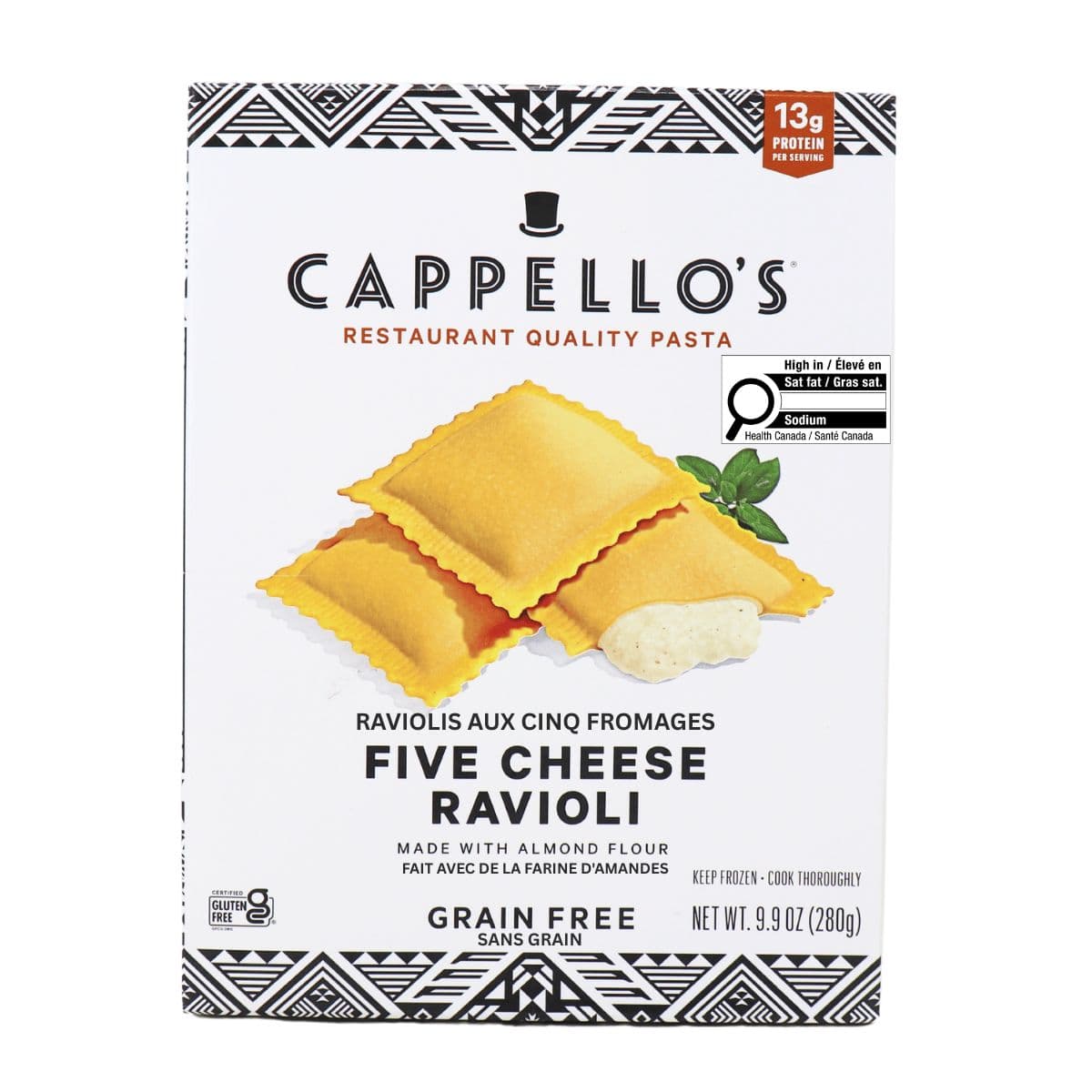 Cappello's Gluten-Free Almond Flour Ravioli Five Cheese, 280g