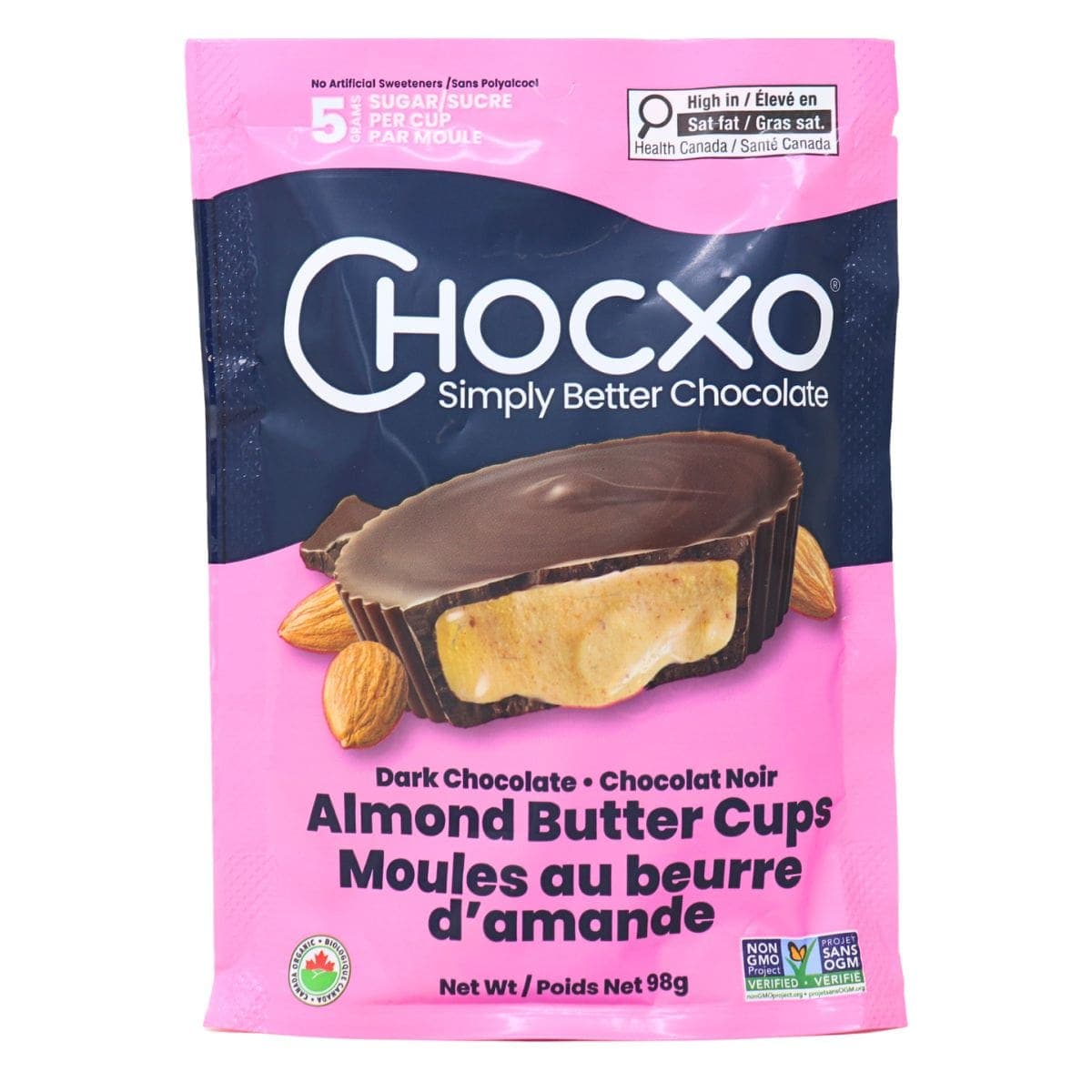 ChocXO 60% Dark Chocolate Almond Butter Cups, 98g