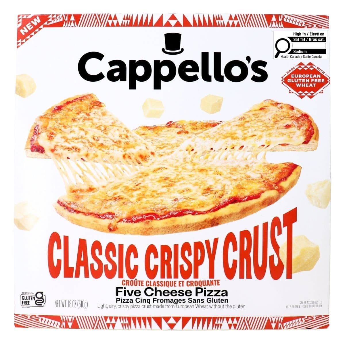 Cappello’s Gluten-Free Pizza Crispy Five Cheese, 510 g