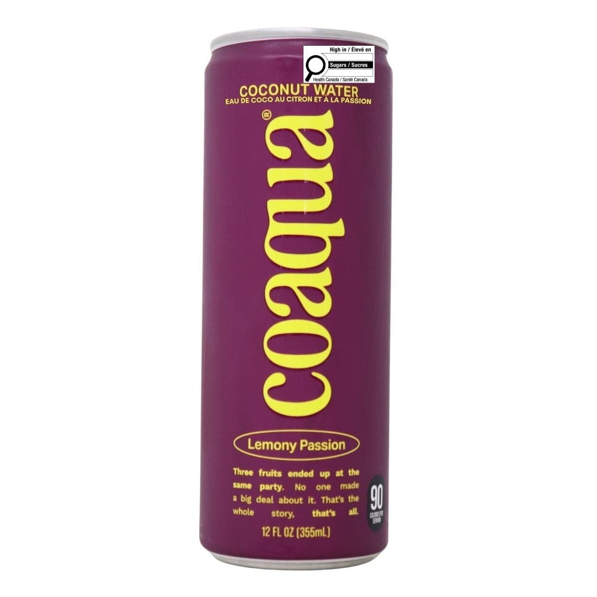 CoAqua Coconut Water Lemony Passion, 355 mL