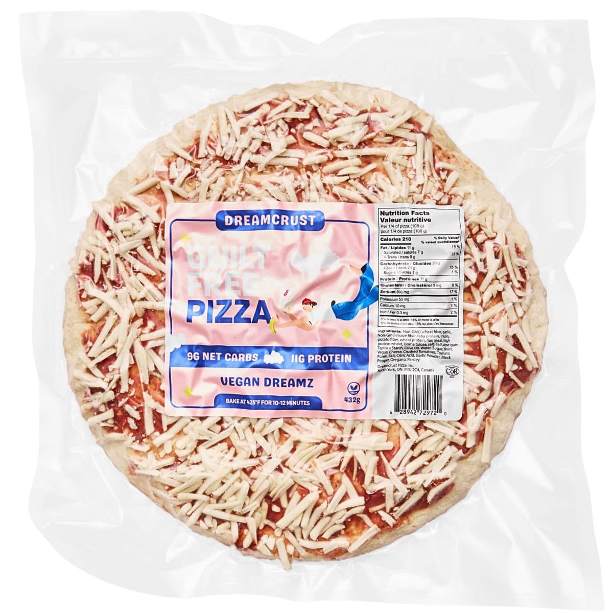 Dreamcrust Low-Carb Pizza Vegan Dreamz, 432g