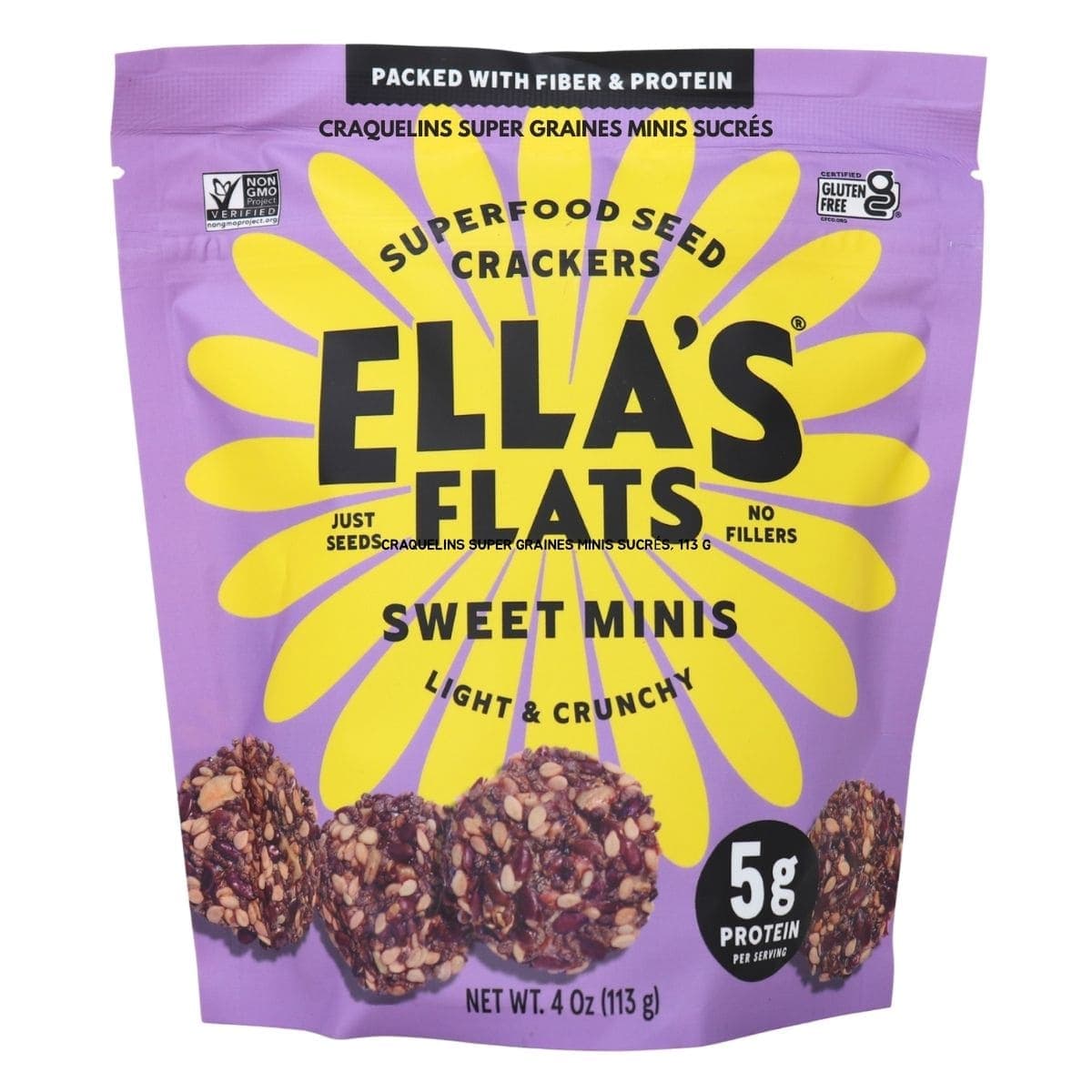 Ella’s Flats Grain-Free Superfood Seed Crackers Sweet Minis, 113 g