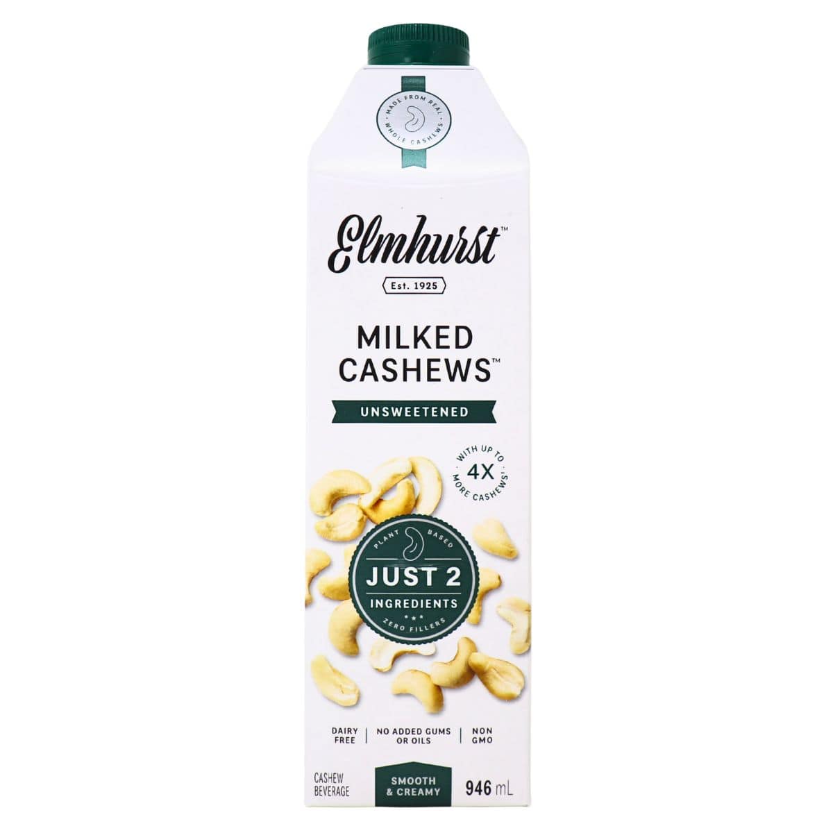 Elmhurst Unsweetened Cashew Milk, 946ml
