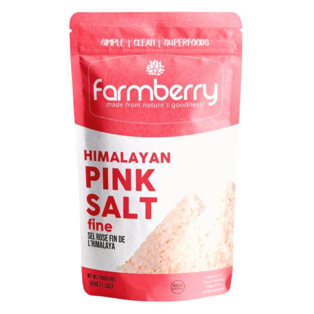 Farmberry Fine Himalayan Pink Salt, 1lbs
