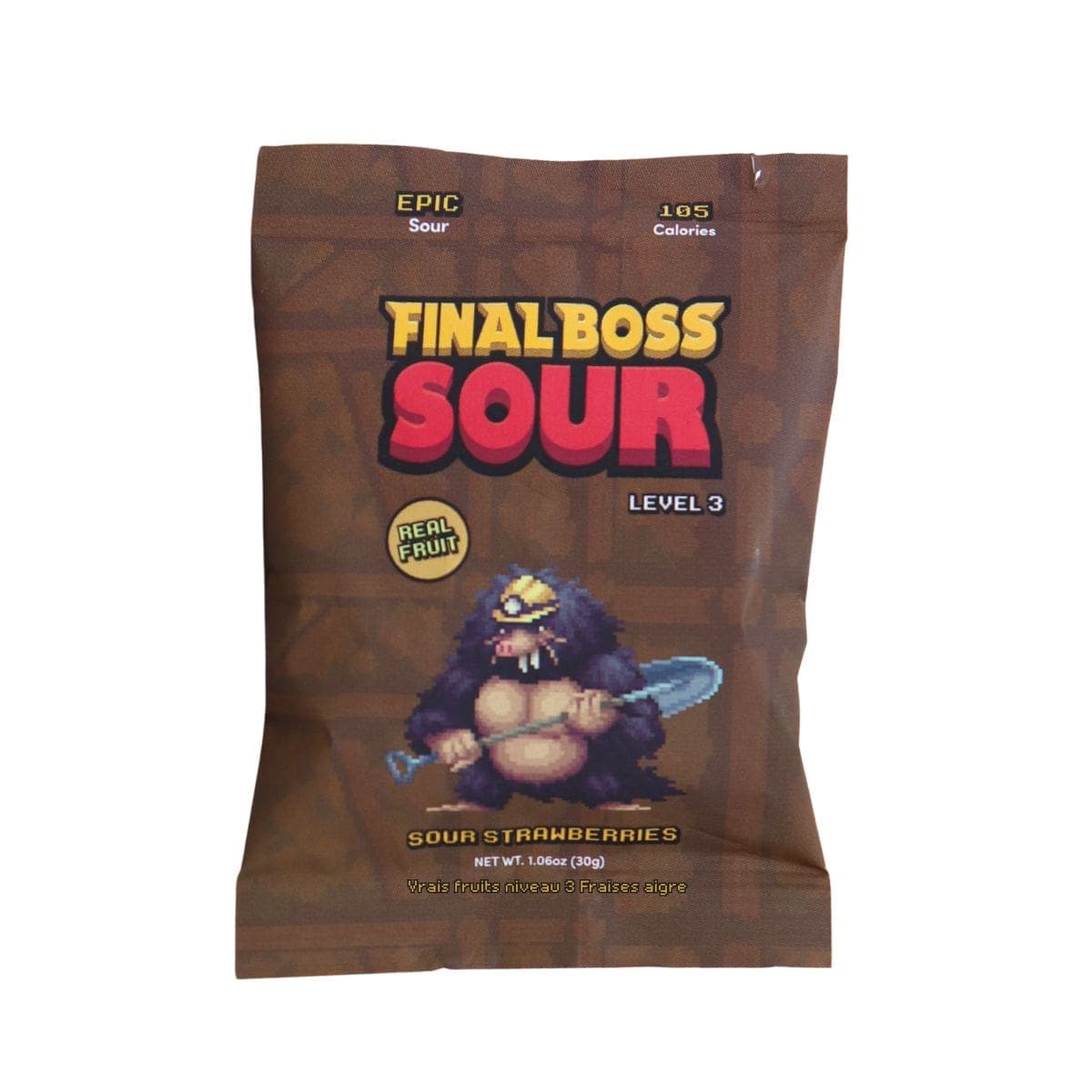 Final Boss Sour Real Fruit Level 3 Sour Strawberries, 30g