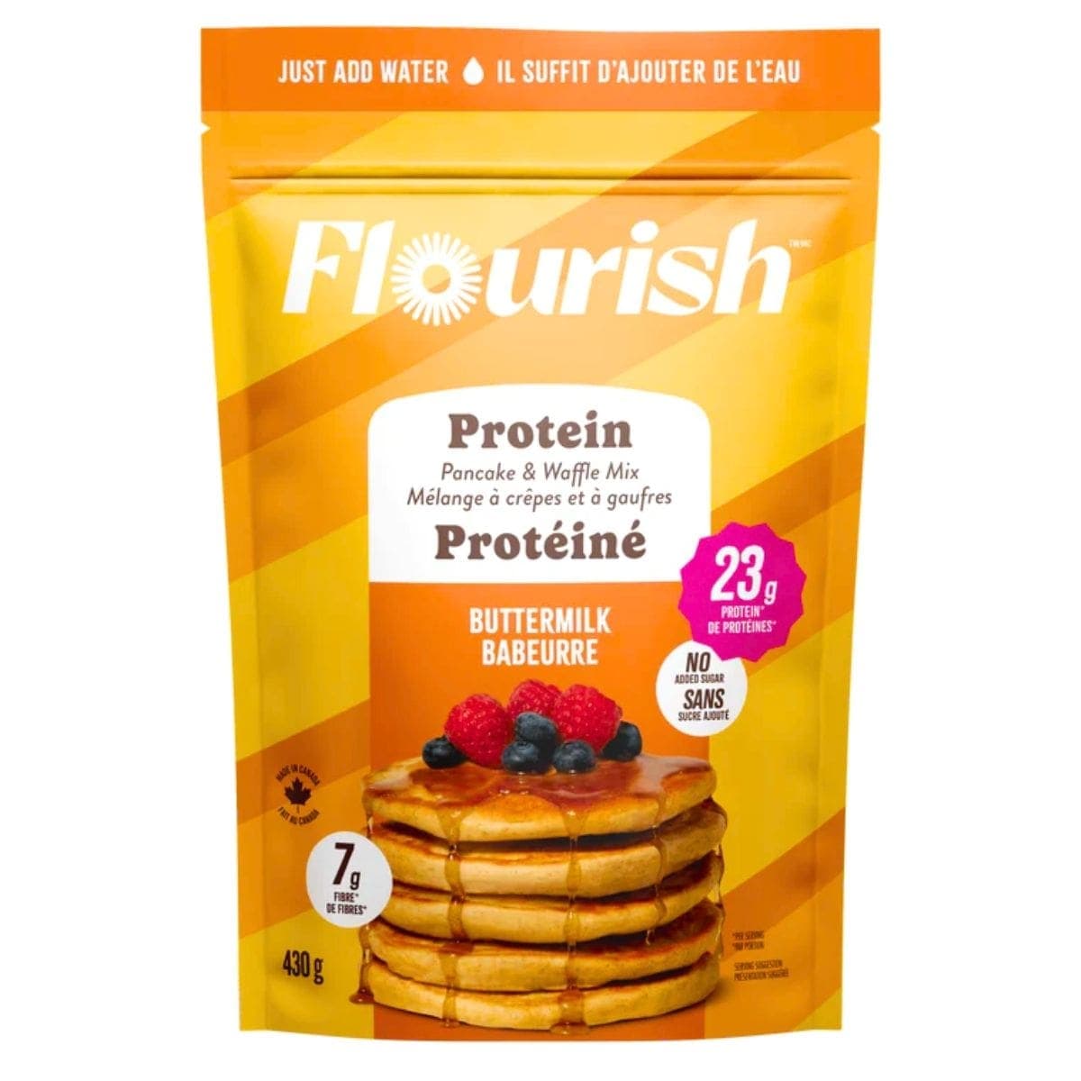 Flourish Pancakes Protein Pancake & Waffle Mix Buttermilk, 430g