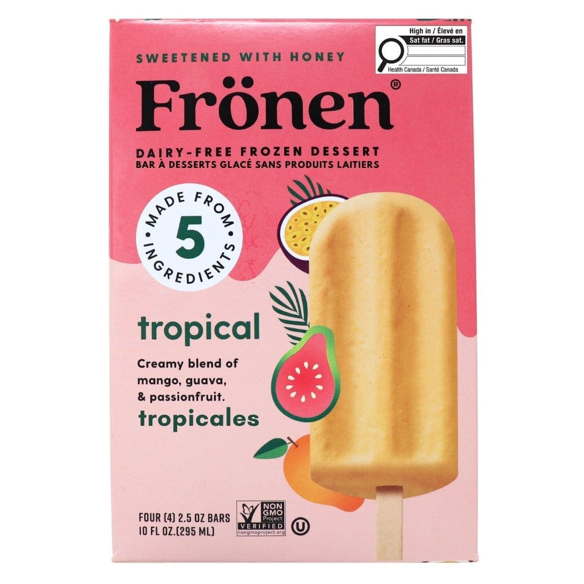 Frönen Dairy-Free Frozen Dessert Bars Tropical, 4 Bars