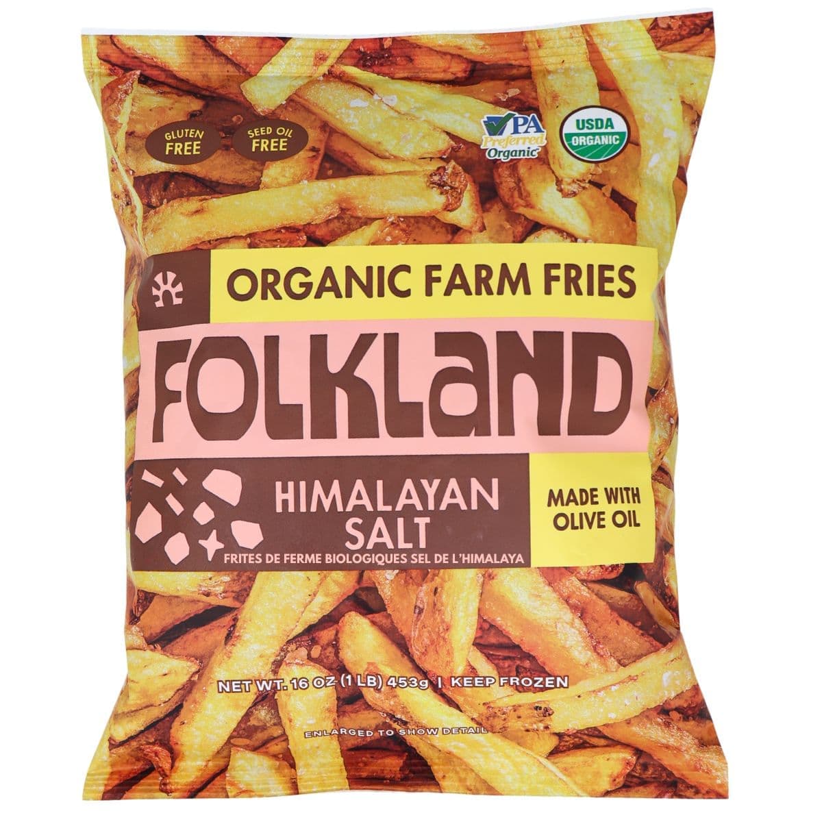 Folkland Organic Farm Fries Made With Olive Oil Himalayan Salt, 453 g