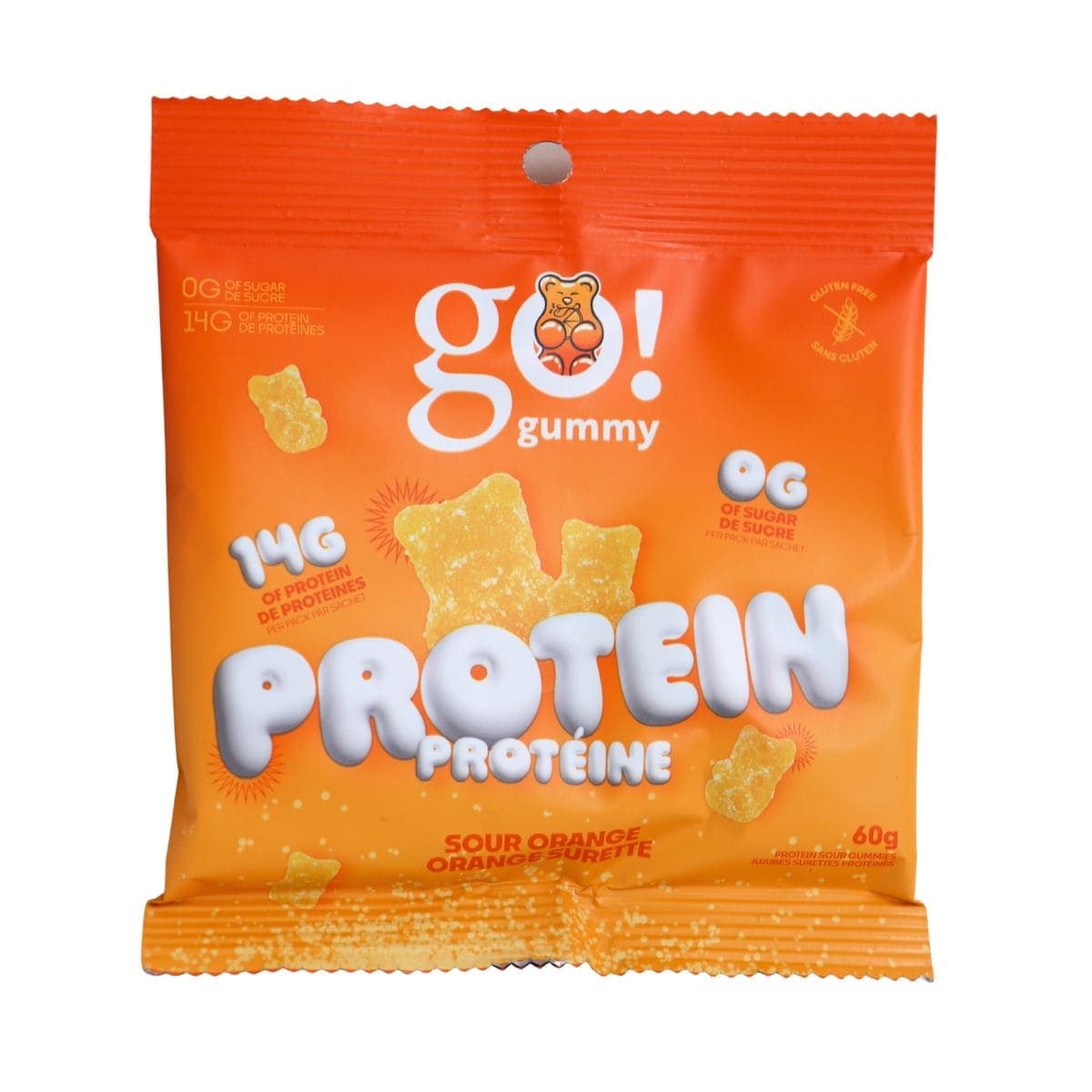 Go! Gummy Protein Gummy Bears Sour Orange, 60g