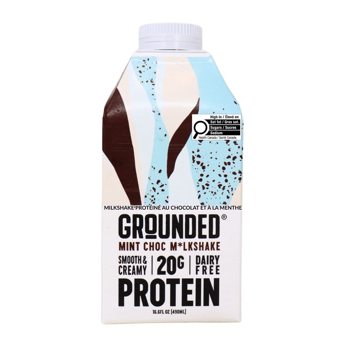 GROUNDED Dairy-Free High-Protein Coconut Milk Shake Mint Chocolate, 490mL