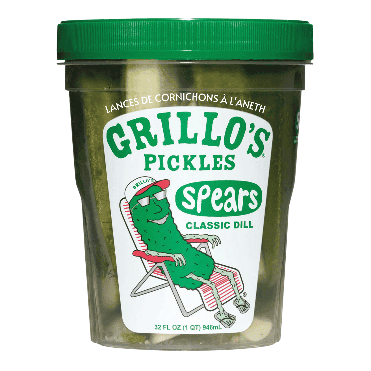Grillo’s Pickles Whole Pickle Classic Dill Spears, 946mL