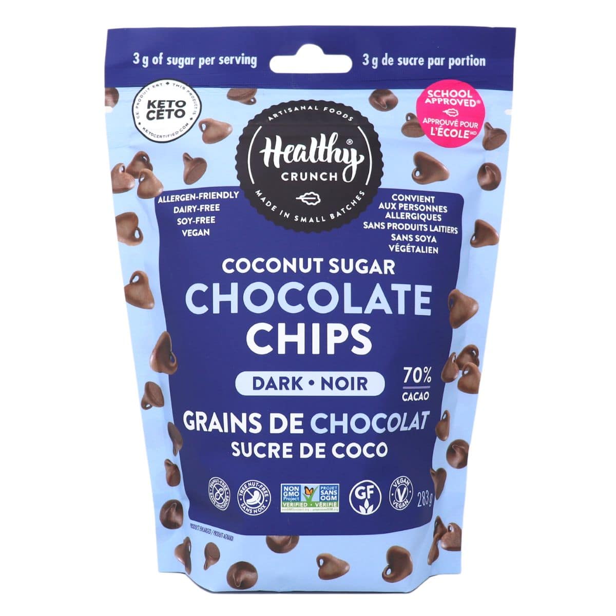 Healthy Crunch Vegan Dark Chocolate Chips With Coconut Sugar, 283g