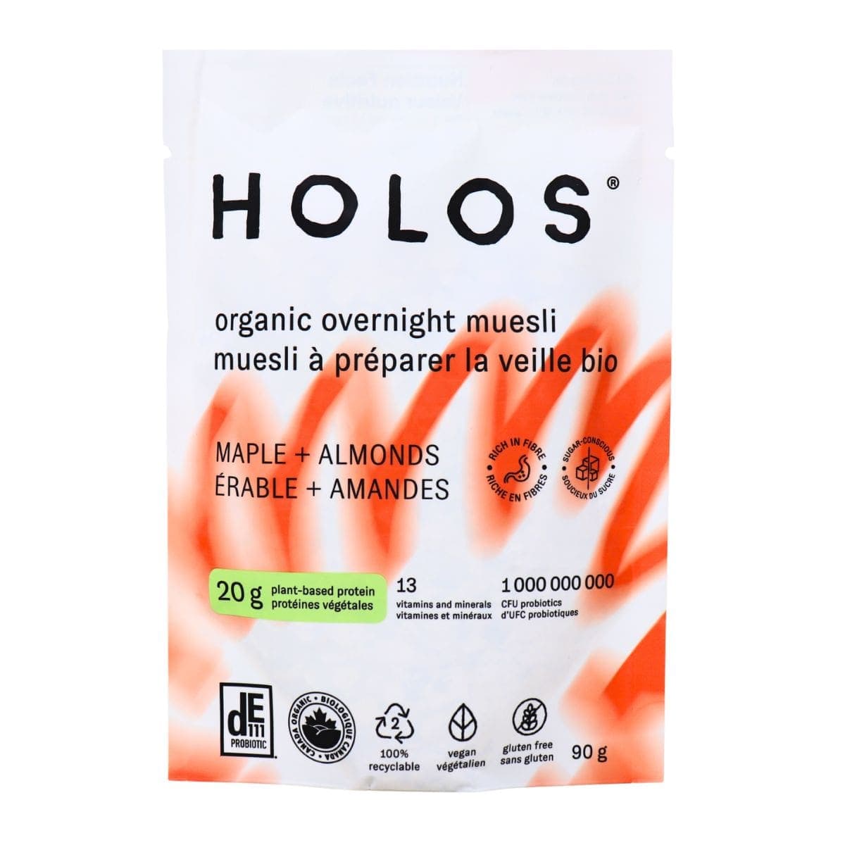 HOLOS Organic Overnight Muesli Maple & Almonds, 90g