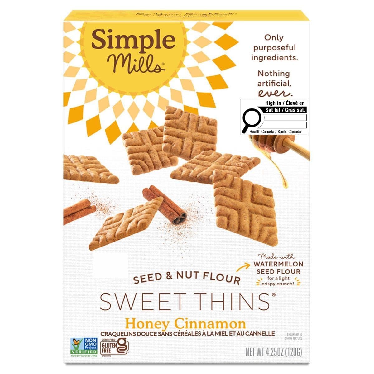 Simple Mills Grain Free Sweet Thins Honey Cinnamon, 120g