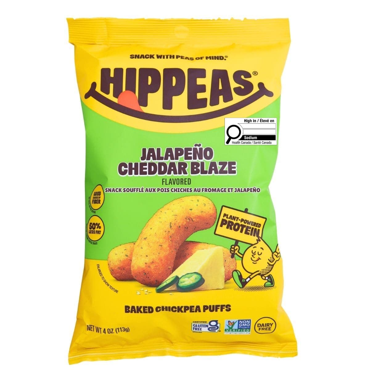 Hippeas Chickpea Puff Jalapeño Cheddar Blaze, 113 g