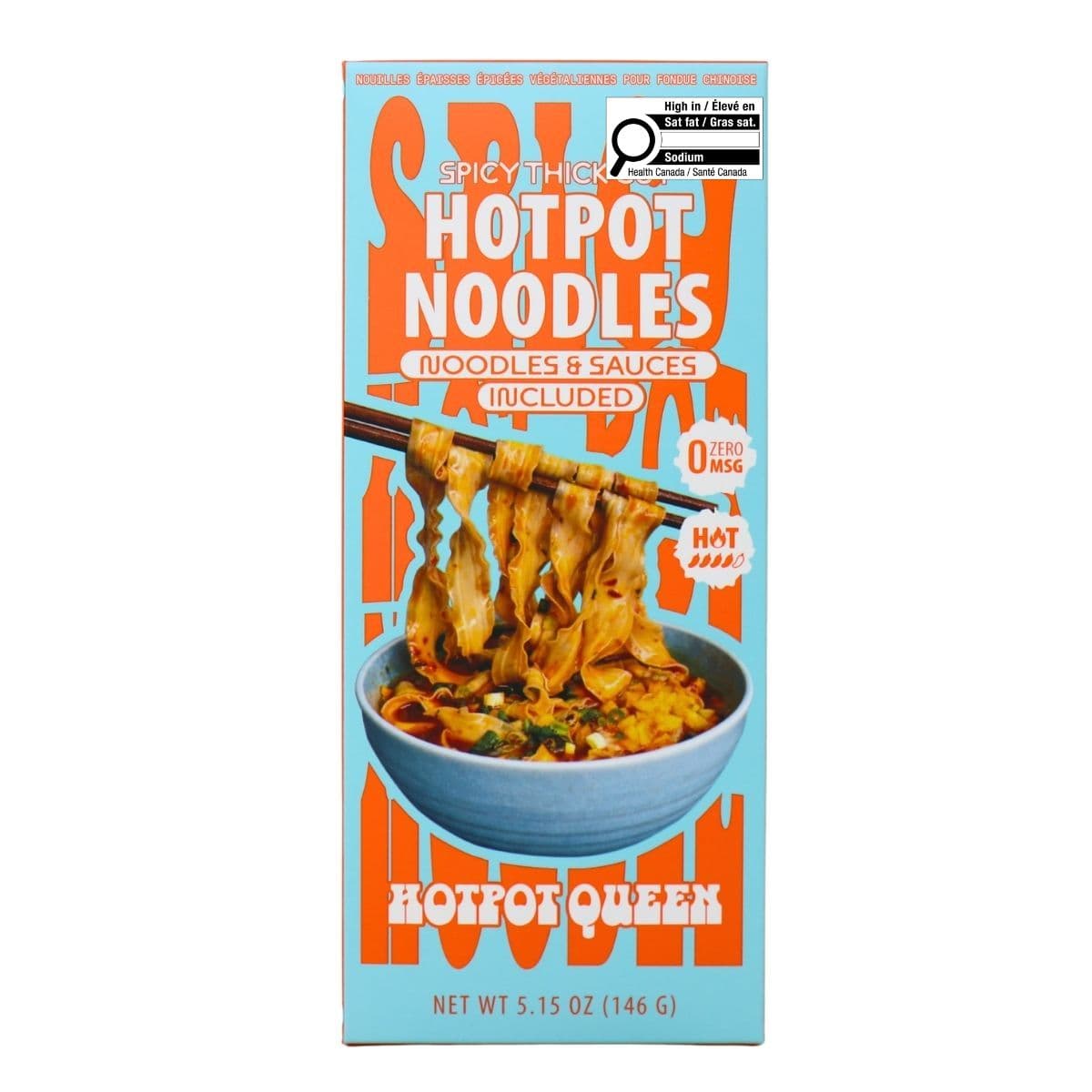 Hotpot Queen Vegan Spicy Thick Cut Hotpot Noodles, 146g