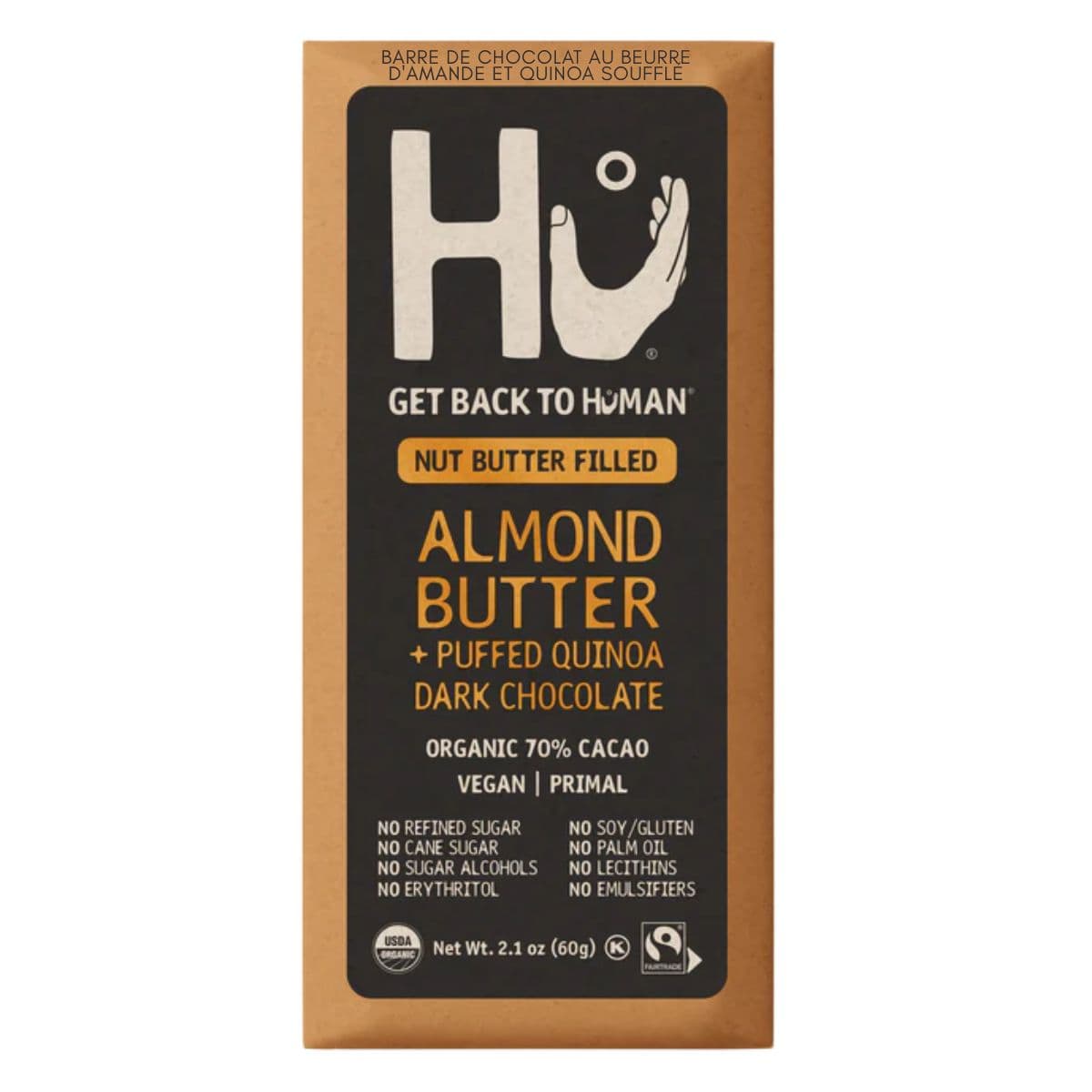 Hu Kitchen Almond Butter & Puffed Quinoa Chocolate Bar, 60g