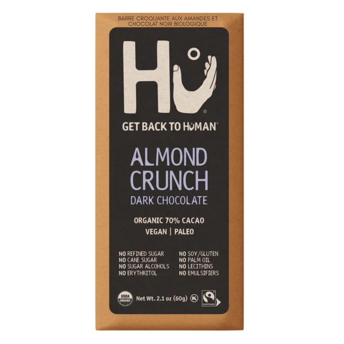 Hu Kitchen Dark Chocolate Almond Crunch Bar, 60g