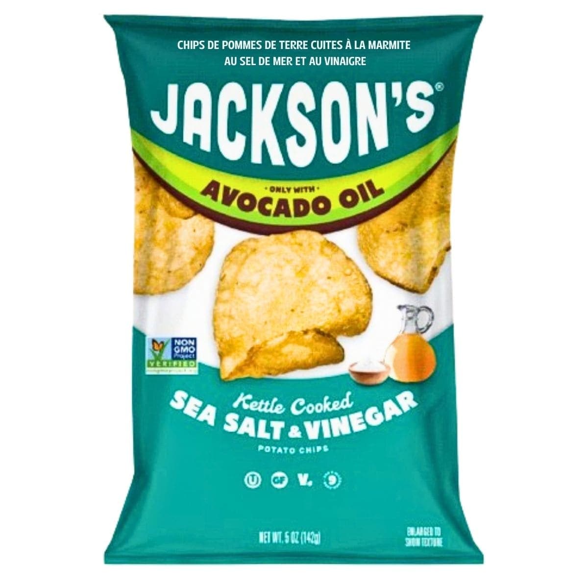 Jackson’s Kettle-Cooked Potato Chips With Avocado Oil Salt & Vinegar, 142g