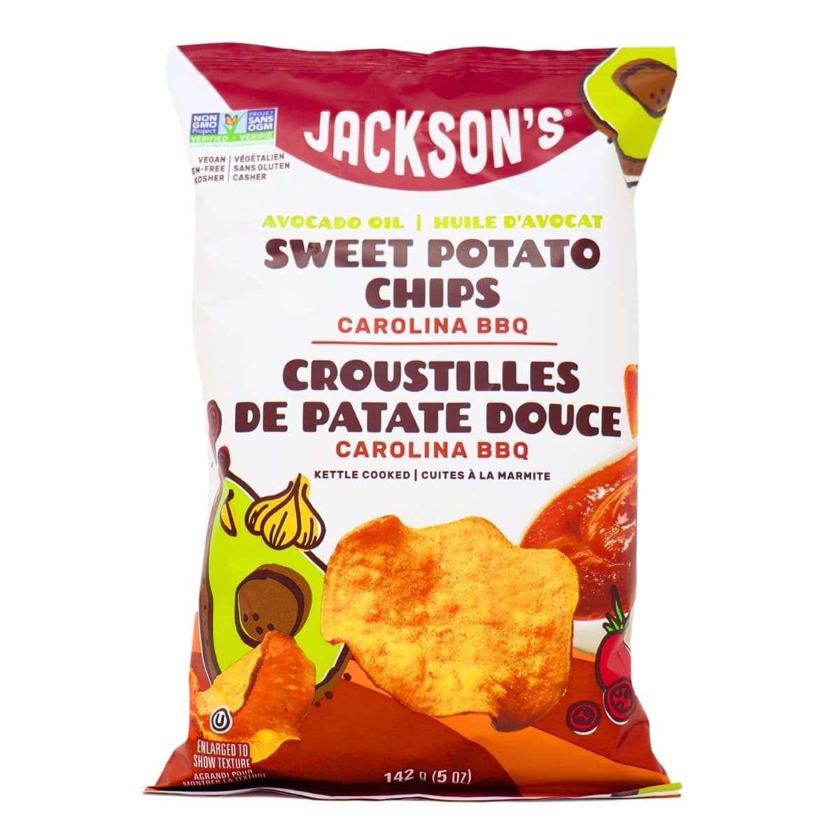Jackson’s Sweet Potato Chips with Avocado Oil Carolina BBQ, 142g