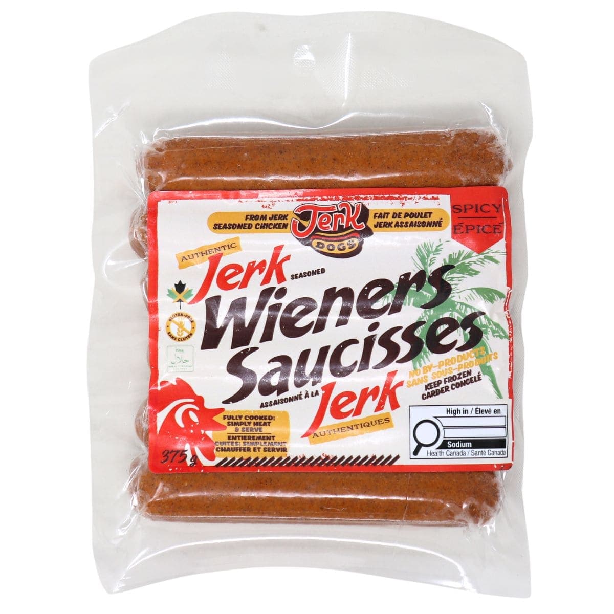 Jerk Dogs Authentic Jerk Seasoned Wieners Spicy, 6 Sausages