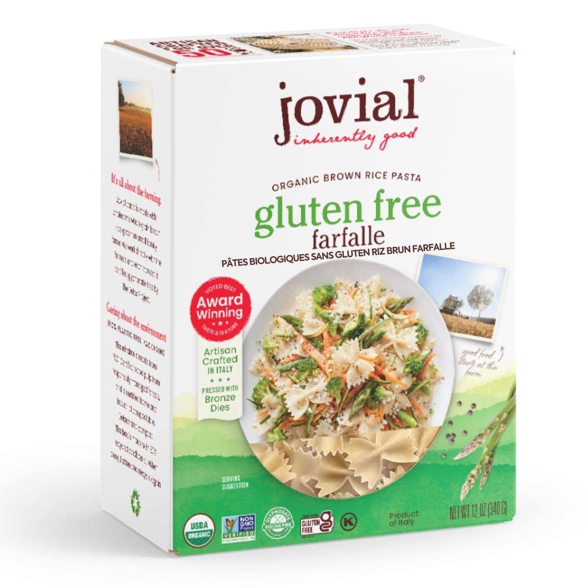 Jovial Gluten Free Organic Brown Rice Farfalle, 340g