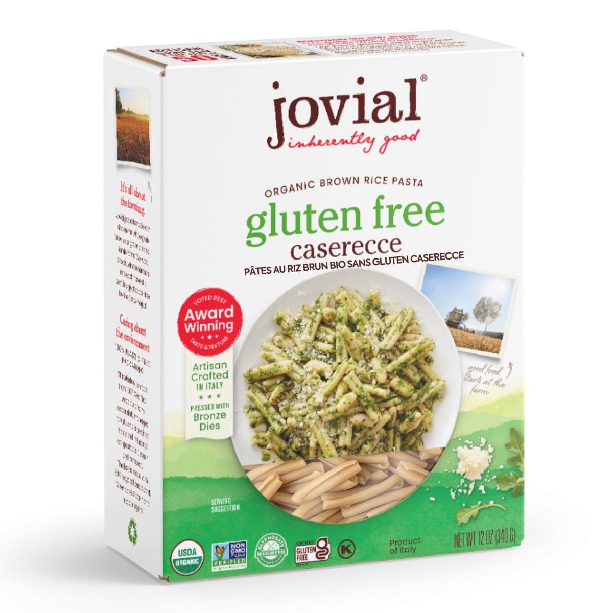 Jovial Gluten Free Organic Brown Rice Pasta Caserecce, 340g