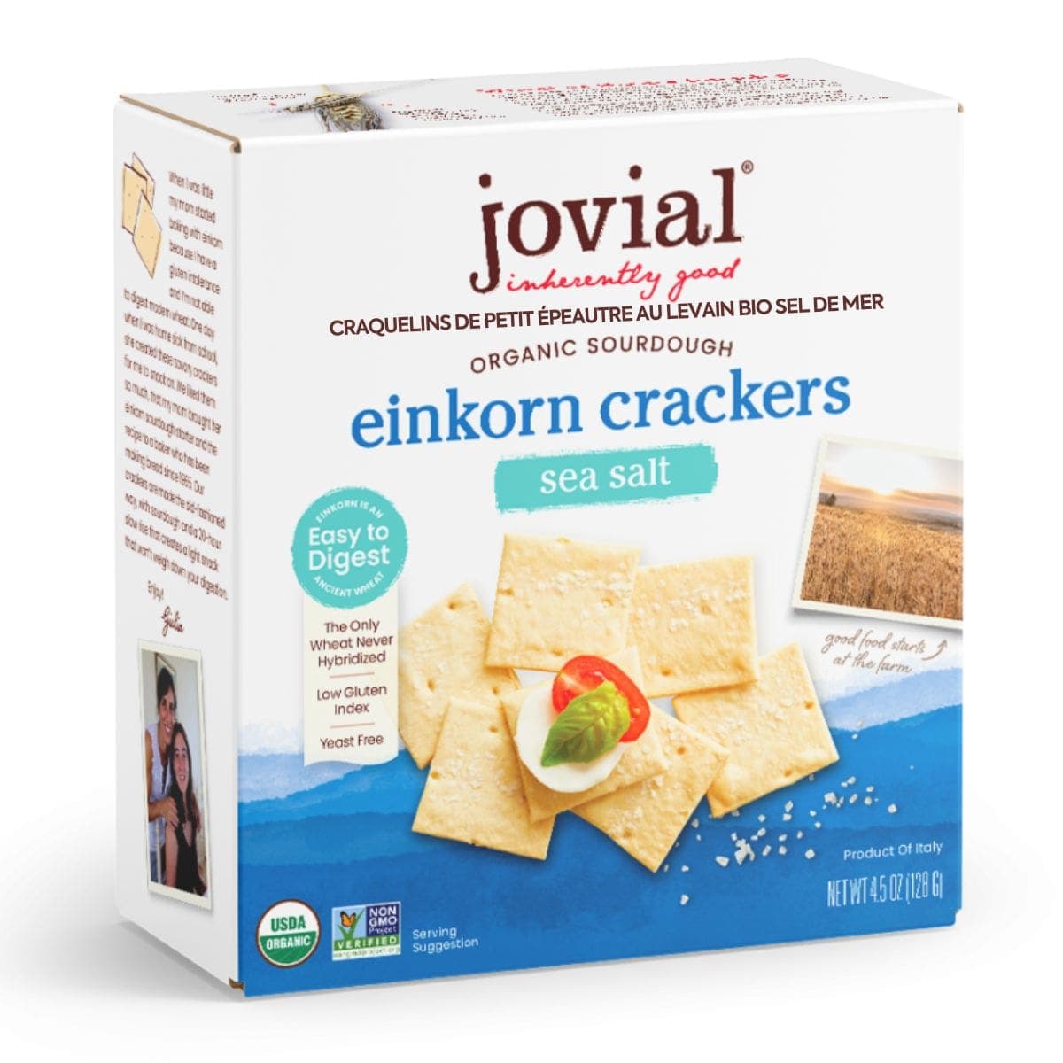 Jovial Organic Sourdough Einkorn Crackers Sea Salt, 128g