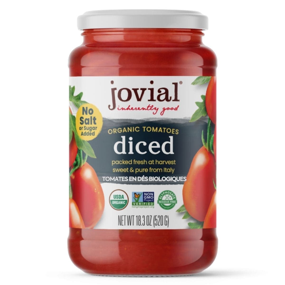 Jovial Organic Diced Tomatoes, 520g