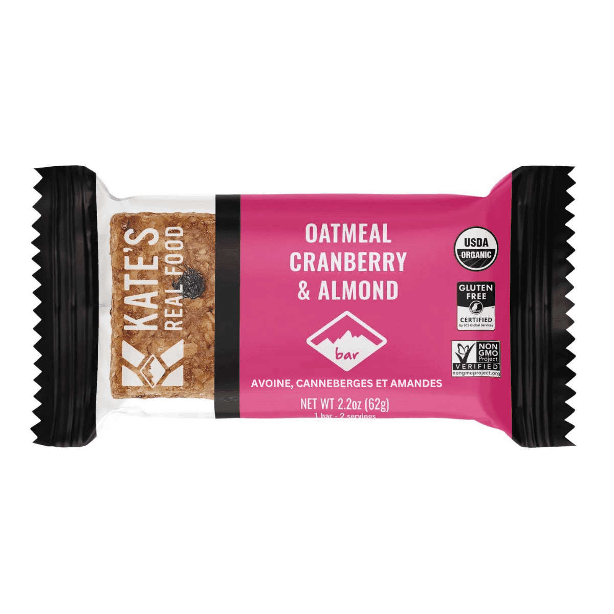 Kate’s Real Food Energy Bar Oatmeal Cranberry & Almond, 62g