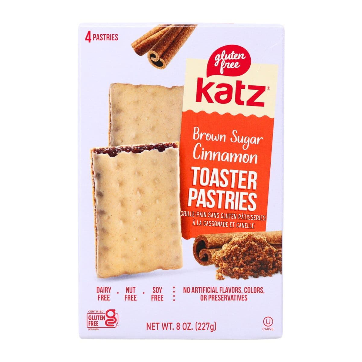 Katz Gluten-Free Toaster Pastries Brown Sugar Cinnamon, 4 Pack