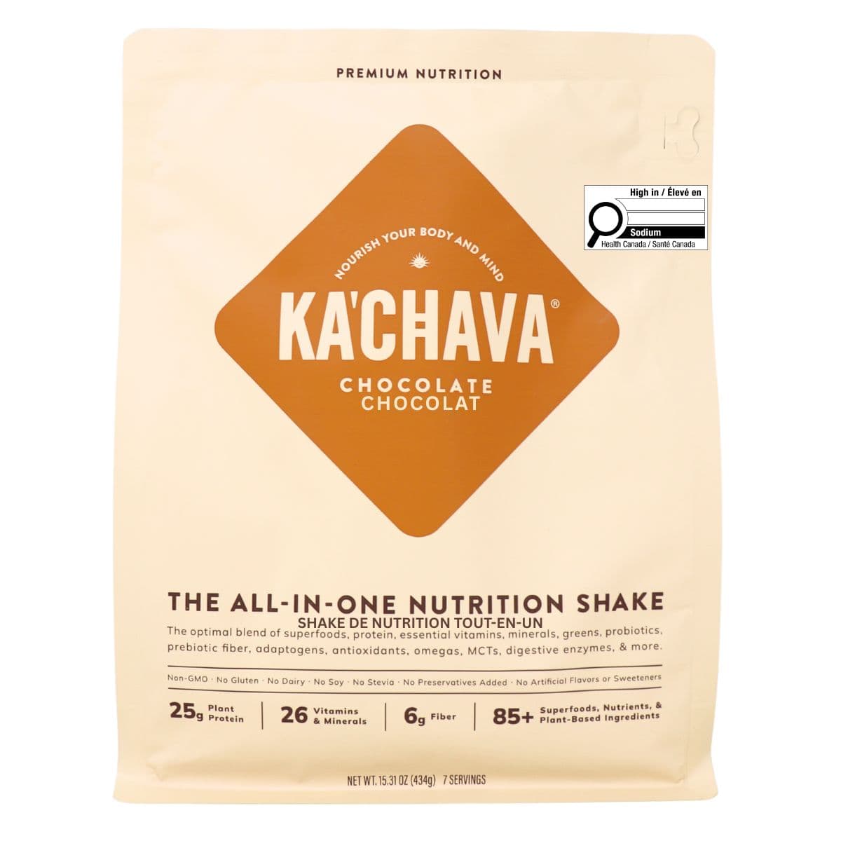 Ka'Chava All-In-One Nutrition Shake Chocolate, 434 g