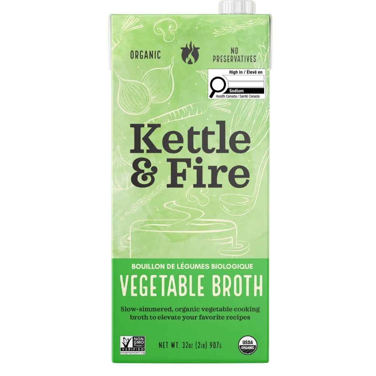 Kettle & Fire Organic Vegetable Broth, 907g